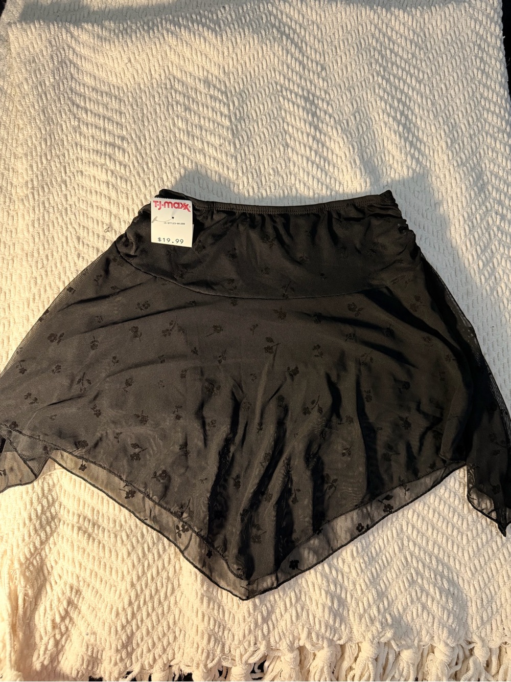 T.J.Maxx Black Asymmetrical Handkerchief Hem Skirt